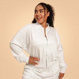 BeastPink Hanorac pentru femei Zip-Up Bliss Grey L