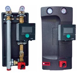 Grup de pompare Herz PUMPFIX Mix, 3 puncte, cu pompa cu viteza controlata WILO Stratos MAXO, DN 40, Kvs 19.8, cod 1 4511 71
