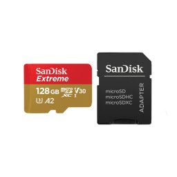 Extreme microsdxc 128gb + sd adapter 160mb/s a2