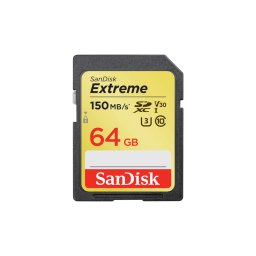 Extreme sdxc 64gb 150mb/s v30 uhs-i u3