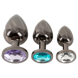 Anos Metal Butt Plug Set Black