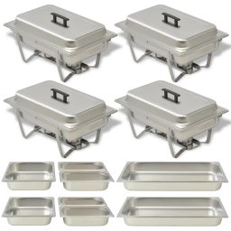 Set vase încalzire mancare, 4 piese, otel inoxidabil GartenMobel Dekor