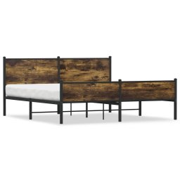 Cadru de pat metalic fara saltea, stejar fumuriu, 183x213 cm GartenMobel Dekor
