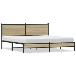 Cadru de pat metalic fara saltea, stejar sonoma, 183x213 cm GartenMobel Dekor
