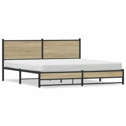 Cadru de pat metalic fara saltea, stejar sonoma, 180x200 cm GartenMobel Dekor