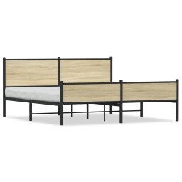 Cadru de pat metalic fara saltea, stejar sonoma, 160x200 cm GartenMobel Dekor