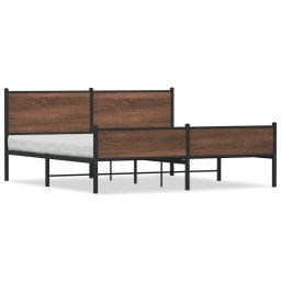 Cadru pat metalic fara saltea, stejar maro, 180x200 cm GartenMobel Dekor