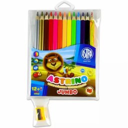 Creioane colorate triunghiulare Astra Astrino, 12 bucati/set