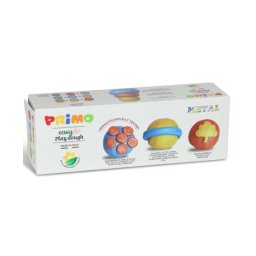 Plastilina Morocolor Primo, 3 culori metalizate in recipient plastic, 3X100g