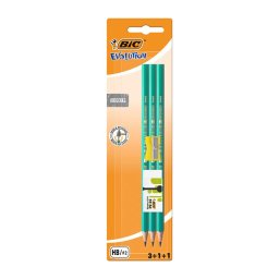 Set: 3 Creioane grafit Bic flexibile fara radiera + ascutitoare + radiera