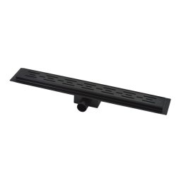Rigola dus Ermetiq 70 cm, cu gratar inox, 50 mm cu izolatie, Classic Negru Mat,