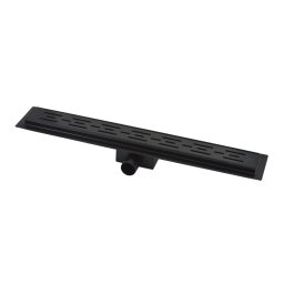 Rigola dus Ermetiq 60 cm, cu gratar inox, 50 mm cu izolatie, Classic Negru Mat,