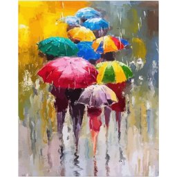 Set pictura pe numere, cu sasiu, Parada de umbrele, 40x50 cm