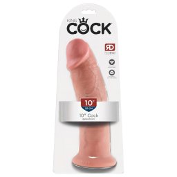King Cock - dildo mare cu ventuză - 25cm - culoare naturală