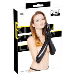 Black Level - mănuși din latex lucios - negru