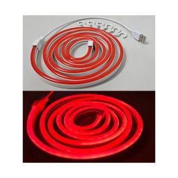Bandă LED flexibilă NEON LED/5V 1,8 m roșu