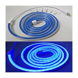 Bandă LED flexibilă NEON LED/5V 1,8 m albastru