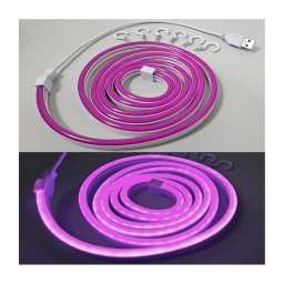 Bandă LED flexibilă NEON LED/5V 1,8 m mov