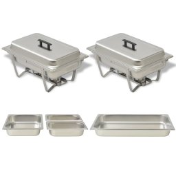 Set vase încalzire mancare, 2 piese, otel inoxidabil GartenMobel Dekor