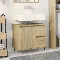 Dulap de chiuveta baie stejar sonoma 65x33x60 cm lemn prelucrat GartenMobel Dekor
