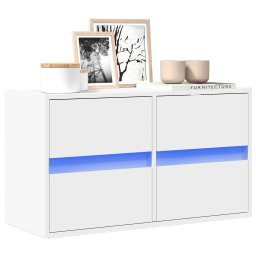 Comoda TV de perete cu lumini LED, alb, 80x31x45 cm GartenMobel Dekor