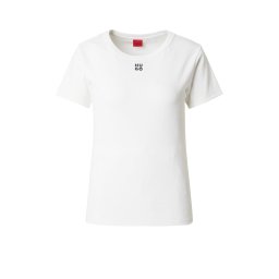 HUGO Tricou 'Deloris' negru / alb