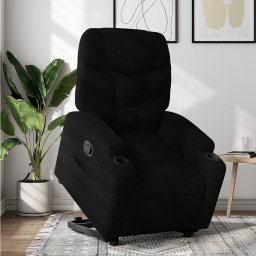 Fotoliu rabatabil cu ridicare pe verticala, negru, textil GartenMobel Dekor