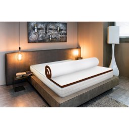 Topper Bedora Leon Dual Confort 90x200 cm, medie/moale, 8 cm, husa detasabila, lavabila, antialergica