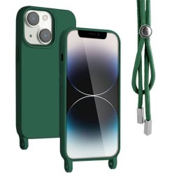 Husa Silicon iPhone 13 6.1 Verde Inchis Snur