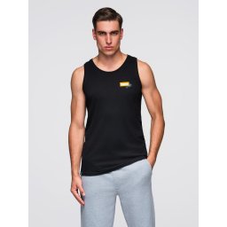 Ombre Men's Summer Vibe printed cotton tank top - black