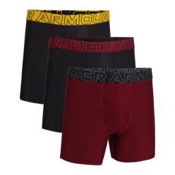 Under Armour Boxeri pentru bărbați M Perf Tech 6in 3pack Red S