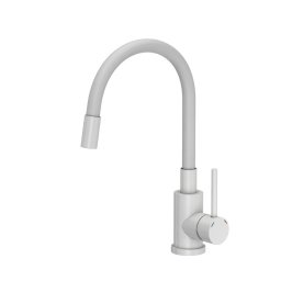 QUADRON MAGGIE Steinsteel kitchen mixer with flexible spout VERYWHITE MAT - white matt