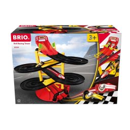 BRIO racetrack tower with two racing cars, toy vehicle