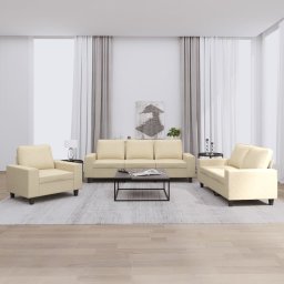 Set de canapele, 3 piese, crem, material GartenMobel Dekor