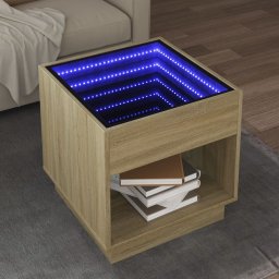 Masuta de cafea cu LED infinity, stejar sonoma, 50x50x50 cm GartenMobel Dekor