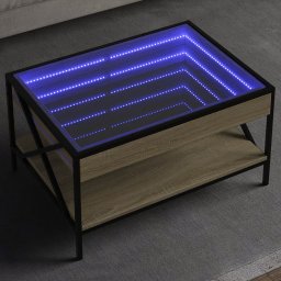 Masuta de cafea cu LED infinity, stejar sonoma, 70x50x38 cm GartenMobel Dekor
