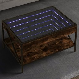 Masuta de cafea cu LED infinity, stejar fumuriu, 70x50x38 cm GartenMobel Dekor