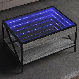 Masuta de cafea cu LED infinity, gri sonoma, 70x50x38 cm GartenMobel Dekor