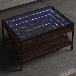 Masuta de cafea cu LED infinity, stejar maro, 70x50x38 cm GartenMobel Dekor