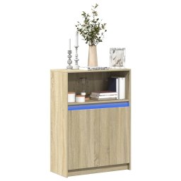 Dulap cu LED, stejar sonoma, 72x34x100 cm, lemn prelucrat GartenMobel Dekor