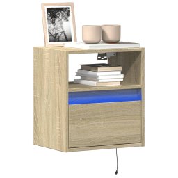 Comoda TV de perete cu lumini LED, stejar sonoma, 41x31x45 cm GartenMobel Dekor