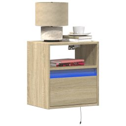 Comoda TV de perete cu LED, 2 buc. stejar sonoma, 41x31x45 cm GartenMobel Dekor
