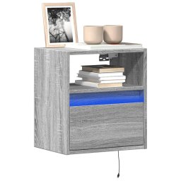 Comoda TV de perete cu LED, 2 buc, gri sonoma, 41x31x45 cm GartenMobel Dekor
