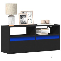 Dulap TV de perete cu lumini LED negru 100x31x45 cm GartenMobel Dekor