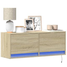 Comoda TV de perete cu lumini LED, stejar sonoma, 100x31x38 cm GartenMobel Dekor