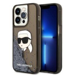 Husa Husă Karl Lagerfeld Liquid Glitter Karl Head pentru iPhone 14 Pro, Negru