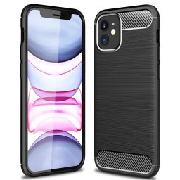 Husa Husa pentru iPhone 12 / 12 Pro - Techsuit Carbon Silicone - Black