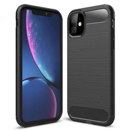 Husa Husa pentru iPhone 11 - Techsuit Carbon Silicone - Black