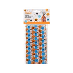 Pungi S cu Baza, Celofan cu Model Haloween, 12.5 x 3 x H 24 cm, Set 20 Buc