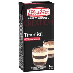 Tiramisu cu Mascarpone 60%, Semipreparat Profesional, baza pentru desert, 1L, Elle Vire